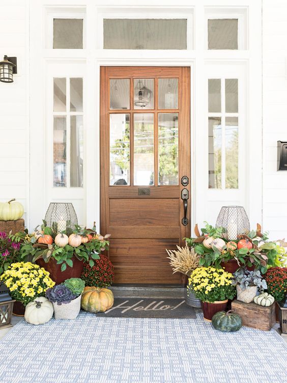 Classic fall porch decor
